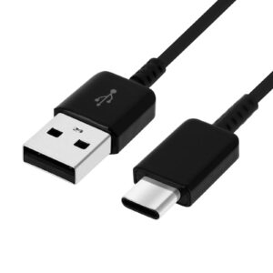 Câble de recharge USB vers USB-C noir compatible cigarettes électroniques et appareils électroniques